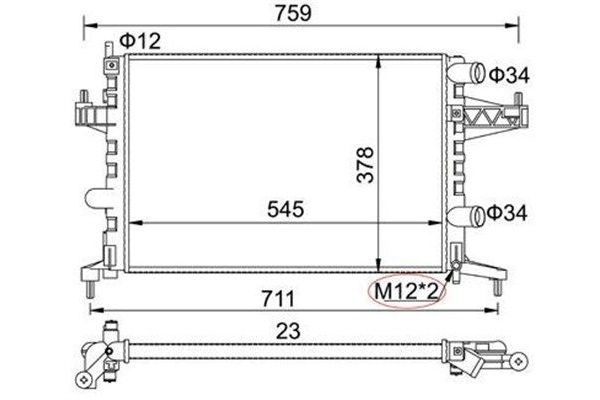 Su Radyatörü  Opel Tigra Twin Top (2004->)  MAGNETI MARELLI 359000390760