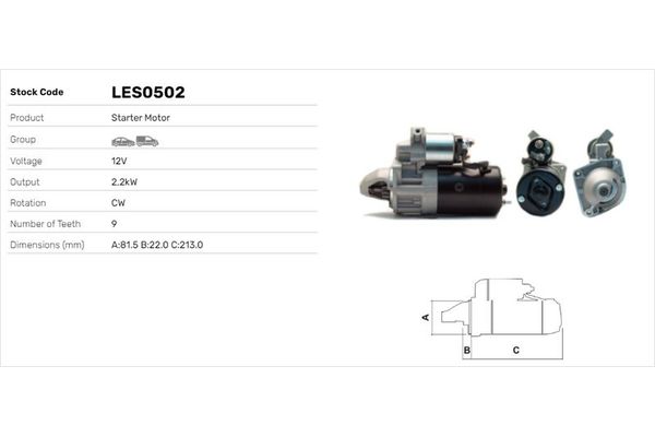 Marş Dinamosu  LUCAS ELEKTRIK LES0502