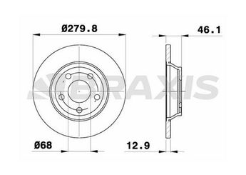 Fren Disk Ayna Ön Sağ ve Sol BRAXIS AE0356  8D0615301A
