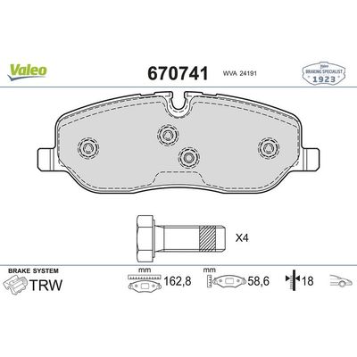 Fren Disk Balata Ön VALEO 670741