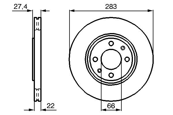 Fren Disk Ayna Ön Sağ ve Sol Citroen Xantia Break (01.1998->)  BOSCH 0 986 478 834