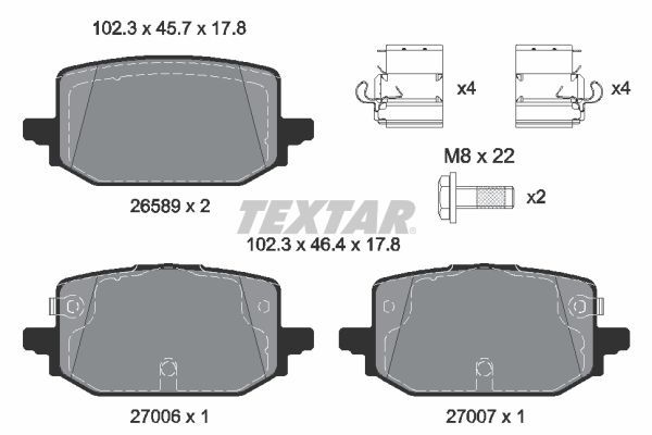 Fren Disk Balata Ön Nissan Qashqai (J12)(03.2021->)  TEXTAR 2658901