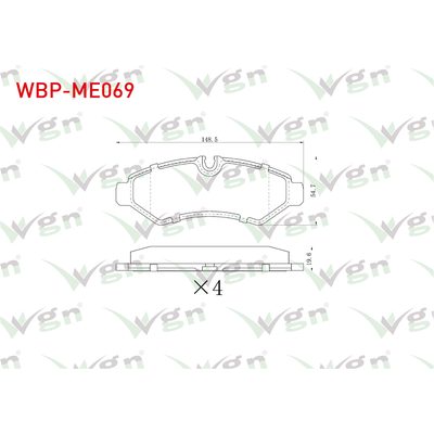 Fren Disk Balata Arka Mercedes Sprinter III Tourer RWD/AWD (907)(02.2018->)  WGN WBP-ME069