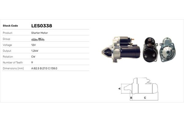 Marş Dinamosu  LUCAS ELEKTRIK LES0338