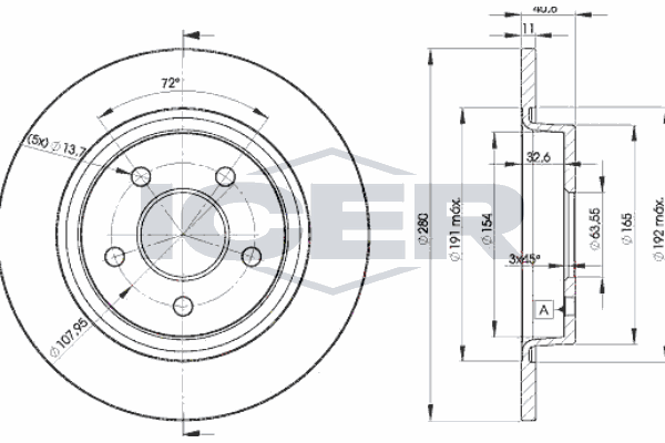 Fren Disk Ayna Arka Sağ ve Sol WALBURG WBD1062C