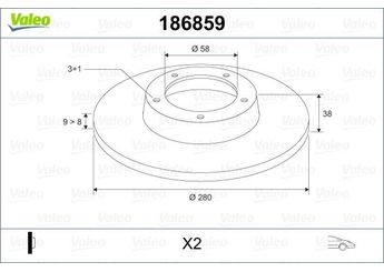 Fren Disk Ayna Ön Sağ ve Sol VALEO 186859  186859 4341V001 0004341V001 4341V002000000 0004341V002000000