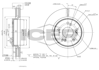Fren Disk Ayna Ön Sağ ve Sol WALBURG WBD1076  45251SWWG01 45251T1EG00 45251T1EG01 45251SWAA00 45251SWAA20 45251SWE000