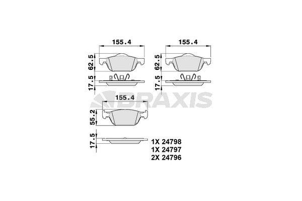 Fren Disk Balata Ön Honda Accord (CU)(06.2008->)  BRAXIS AB0378