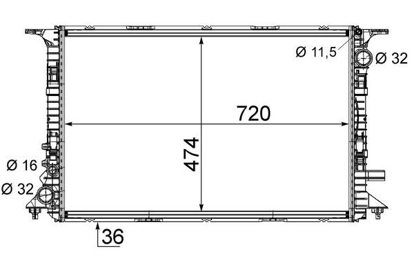 Su Radyatörü  Audi S8 (4HC)(11.2013->)  MAHLE CR 1201 000S