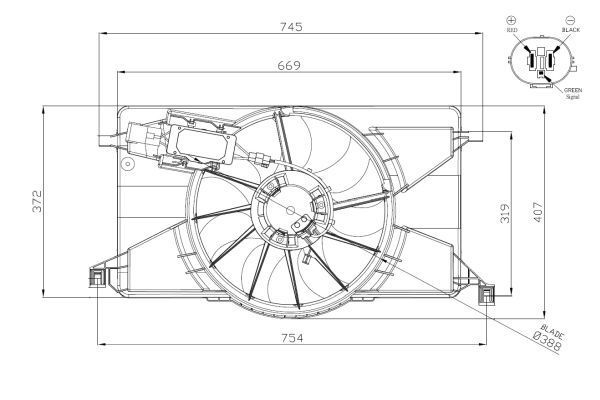 Radyatör Fan ve Motoru  NRF 47959