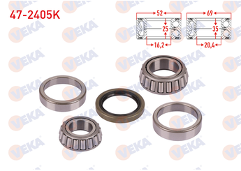 Teker Rulmanı Ön Sağ veya Sol VEKA 47-2405K  S08333075 K71E33047 K992214030 1522731 310114 3666951 3666958 4488728 XM341215AA XM34 1215 AA XM341216AA XM34 1216 AA XM341216CA XM34 1216 CA 9960302050 9960-30-2050 B08333047 B083-33-047 S08333047 S083-33-047 S083-33-075 UH7133047 UH71-33-047 XM34-12-15AA XM34-12-16AA XM34-12-16CA