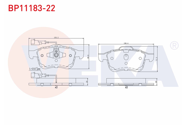 Fren Disk Balata Ön Opel Combo D (10.2011->)  VEKA BP11183-22