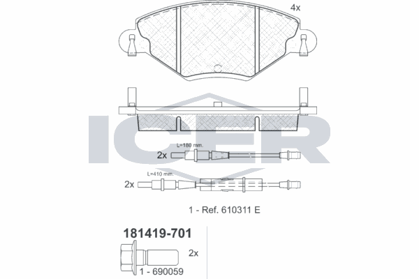 Fren Disk Balata Ön Citroen C5 5 Kapı (03.2001->)  PSA ORJINAL 425346