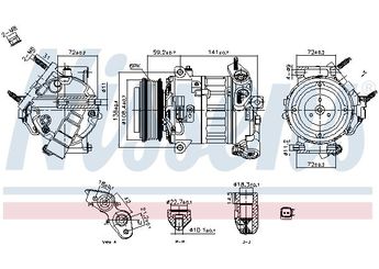 Klima Kompresörü  NISSENS 890796  GK3119D629CE 2514862 2006247 2015351 2026699 2357021 GK3119D629CB GK3119D629CC GK3119D629CD KK3119D629CA