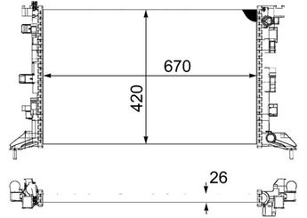 Su Radyatörü  MAHLE CR 897 000P  MR299522 214100001R 21410-0001R 214100003R 21410-0003R