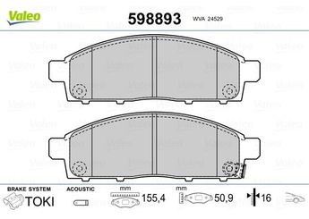 Fren Disk Balata Ön VALEO 598893  6000609714 6000609715 6000611054 4605A198 4605A284 4605A623 4605A930 4605B158 4605B233 4605B290