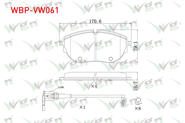 Fren Disk Balata Ön WGN WBP-VW061