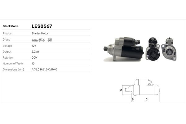Marş Dinamosu  LUCAS ELEKTRIK LES0567