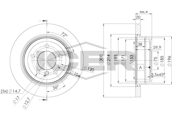 Fren Disk Ayna Arka Sağ ve Sol WALBURG WBD1517CD  34216764653 34216792229 34216855008 34216864900 34216864901 34 21 6 764 653