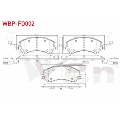 Fren Disk Balata Ön Volkswagen Amarok (2HA/2HB/S1B)(03.2010->2016)  WGN WBP-FD002