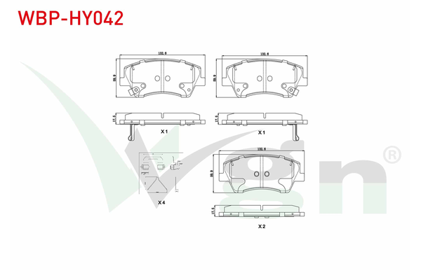Fren Disk Balata Ön Hyundai Elantra (AD)(2016->)  WGN WBP-HY042