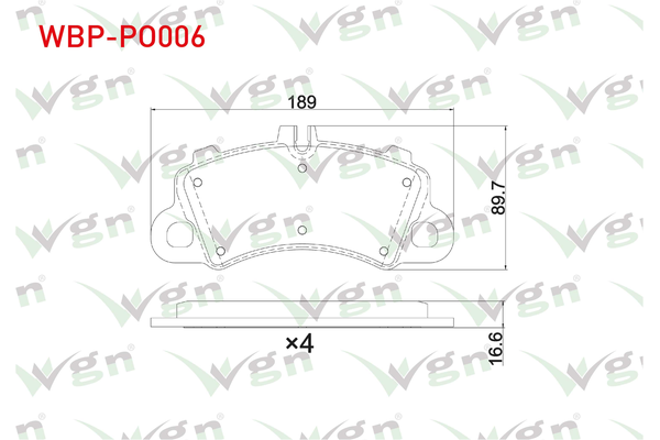 Fren Disk Balata Ön Porsche Cayenne Coupe (Typ 9YB)(04.2019->)  WGN WBP-PO006