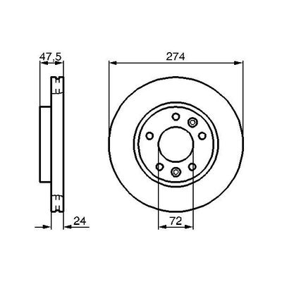 Fren Disk Ayna Ön Sağ ve Sol Kia Carnival (1999->)  BOSCH 0 986 479 013