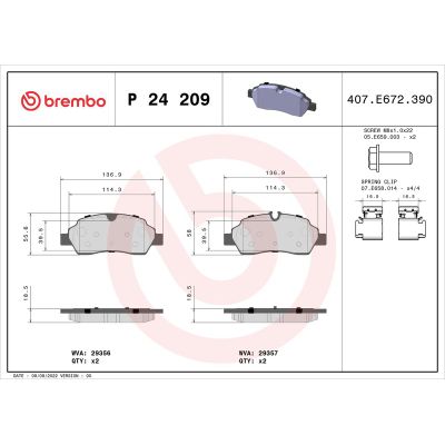 Fren Disk Balata Arka BREMBO P 24 209