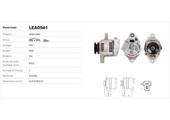 Alternatör  LUCAS ELEKTRIK LEA0561  AM877740 11962077201 119620-77201 11962077202 119620-77202 SE501824