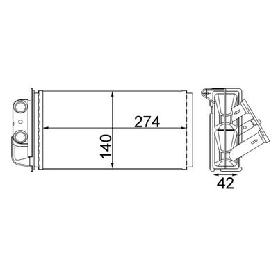 Kalorifer Radyatörü  Fiat Strada (278)(1999->)  MAHLE AH 215 000S