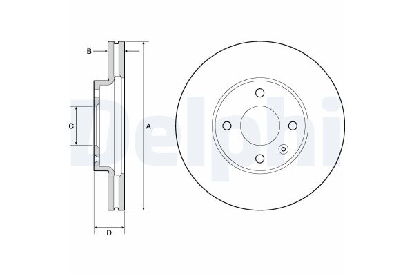 Fren Disk Ayna Ön Sağ ve Sol Chevrolet Aveo HB (2011->)  DELPHI BG4671C