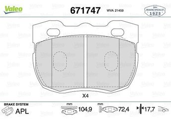 Fren Disk Balata Ön VALEO 671747  RTC5756 RTC5760 RTC5000 STC2951 STC3765
