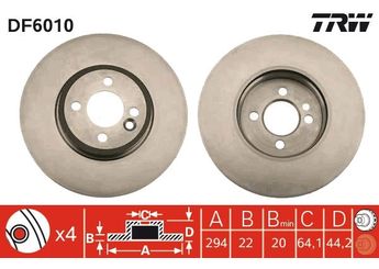 Fren Disk Ayna Ön Sağ ve Sol TRW DF6010  DF6010 34116858652 34 11 6 858 652 6774986 6 774 986 34116774986 34 11 6 774 986 6858652 6 858 652