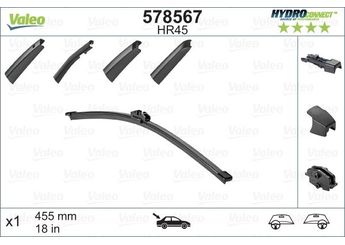 Silecek Süpürgesi Arka Muz Tip 450 mm - 18 inç VALEO 578567  578567 7E0955425A