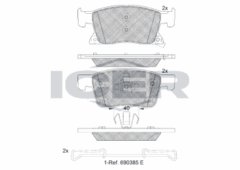 Fren Disk Balata Ön BRAXIS AB0749  13478301 01 347 830 1 1 347 830 1 95526567 95 526 567