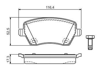 Fren Disk Balata Ön BOSCH 0 986 TB3 159  93196814 4154210510 004 154 21 05 10 415 421 05 10 A004154210510 A 004 154 21 05 10 A4154210510 A 415 421 05 10