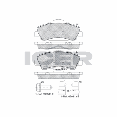 Fren Disk Balata Ön Citroen C-Elysée (11.2012->)  AYD 60152B