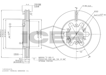 Fren Disk Ayna Ön Sağ ve Sol WALBURG WBD1163  4020609G03 4020602N00 4020609G01 4020602N01 402065T500