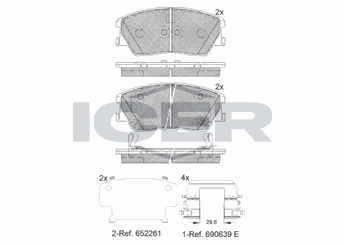 Fren Disk Balata Ön MGA 55836  58101K0A10 58101J2A10 58101-J2A10 58101-K0A10