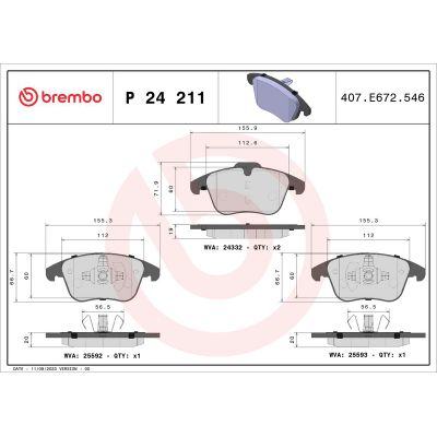 Fren Disk Balata Ön BREMBO P 24 211