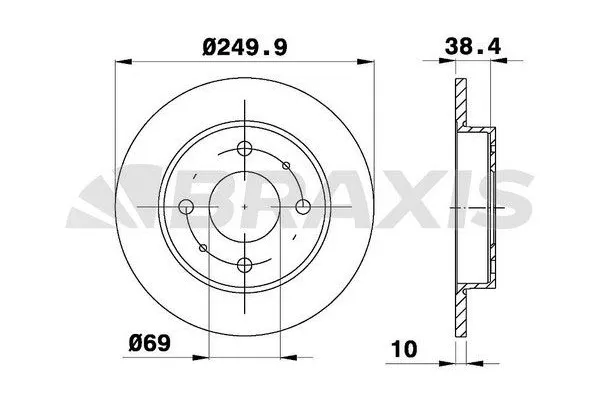 Fren Disk Ayna Arka Sağ ve Sol Mitsubishi Colt CZ3 Lim. 5-trg. (Z30A)(04.2004->)  BRAXIS AE0246