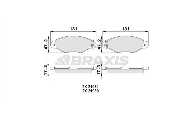 Fren Disk Balata Ön Nissan Kubistar (X76)(07.2003->)  BRAXIS AA0014