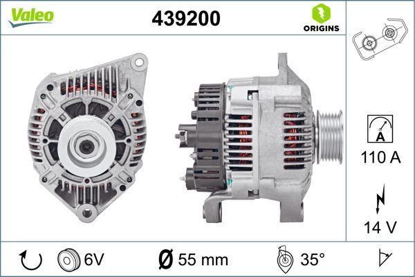 Alternatör  Renault Laguna (B56)(04.1998->)  VALEO 439200