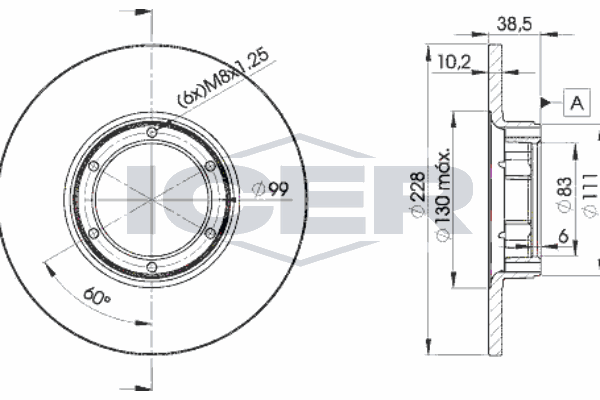 Fren Disk Ayna Ön Sağ ve Sol MGA 50900