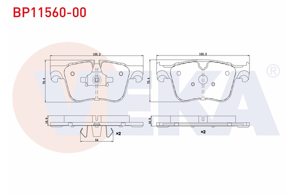 Fren Disk Balata Ön Opel Combo Life E (2018->)  VEKA BP11560-00
