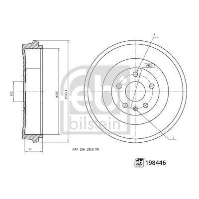Kampana Arka Sağ veya Sol Skoda Enyaq Coupé (5AC)(01.2022->)  FEBI BILSTEIN 198446