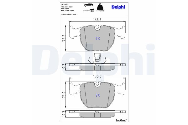 Fren Disk Balata Ön BMW X5 Serisi (E53)(2000->)  DELPHI LP1003