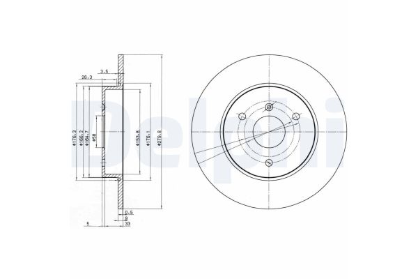Fren Disk Ayna Ön Sağ ve Sol Smart Fortwo Coupe (02.2003->)  DELPHI BG3526