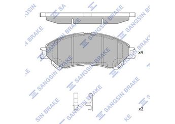 Fren Disk Balata Ön SANGSIN SP4212  5581061M01 4605B949 55200D66Y0 55200-D66Y0 5581061M00 5581061M01000 5581061M50 5581061M50000