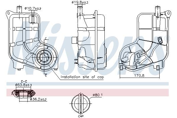 Radyatör Yedek Su Deposu  Audi A6 Sedan (4B2)(06.2001->)  NISSENS 996287
